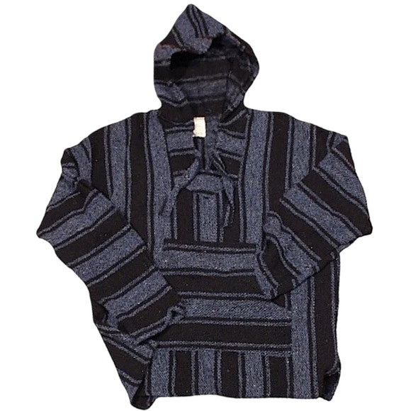 BAJA BILLY’S • Blue Baja Hoodie Mexican Beach Poncho - Picture 1 of 5